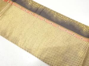 アンティーク　縞に網目・花模様織り出し袋帯（材料）